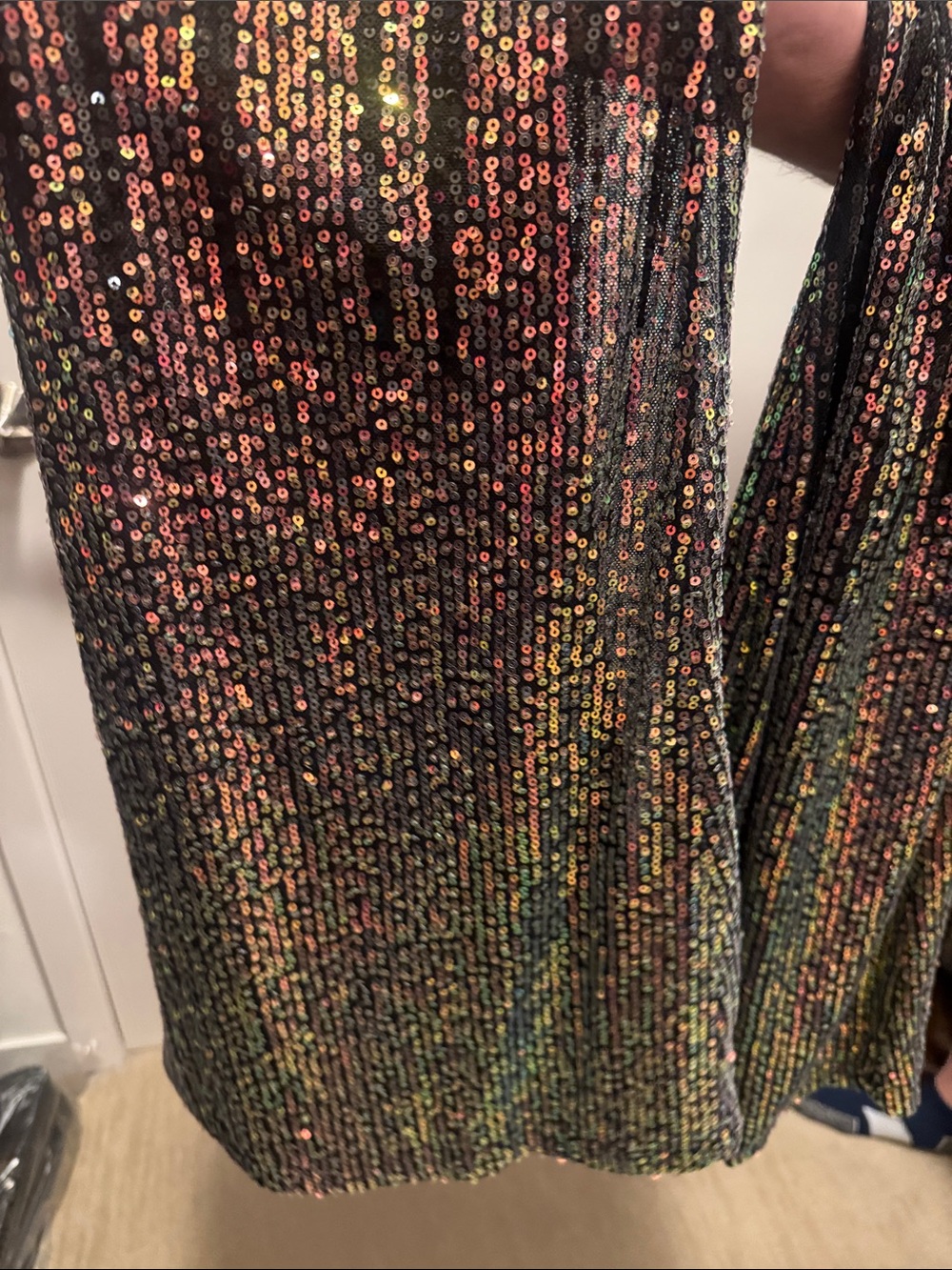 Black & Iridescent Sequin Flared Pants. Large. Never Worn!🔥🔥 - Picture 4 of 4